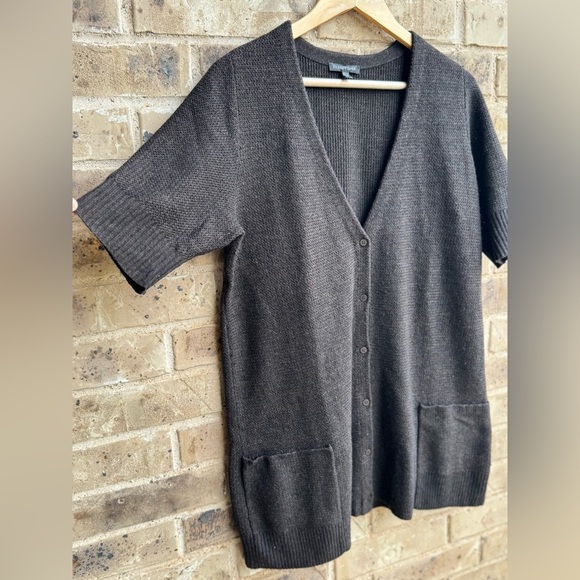 Eileen Fisher Women’s Cardigan Sweater Size Medium Brown Cashmere Wool - Picture 5 of 9